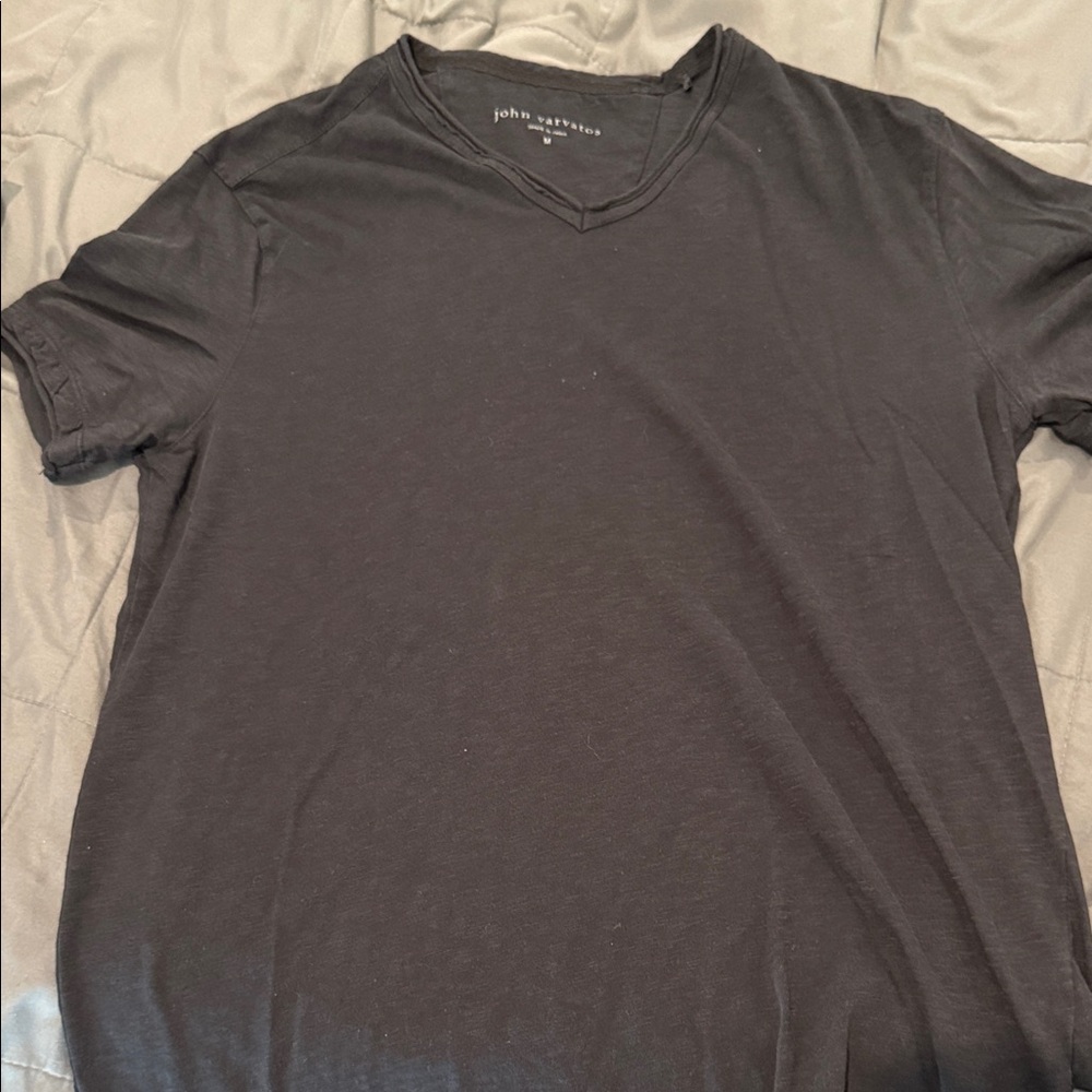 John Varvatos black v neck tee 100 pct cotton